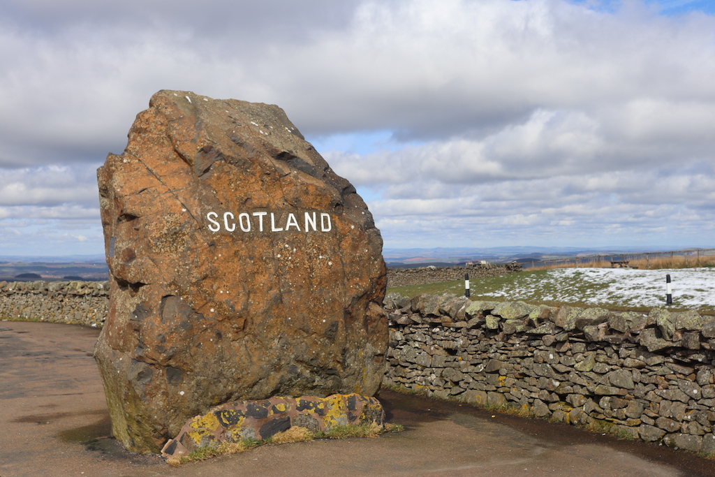 The border between England and Scotland