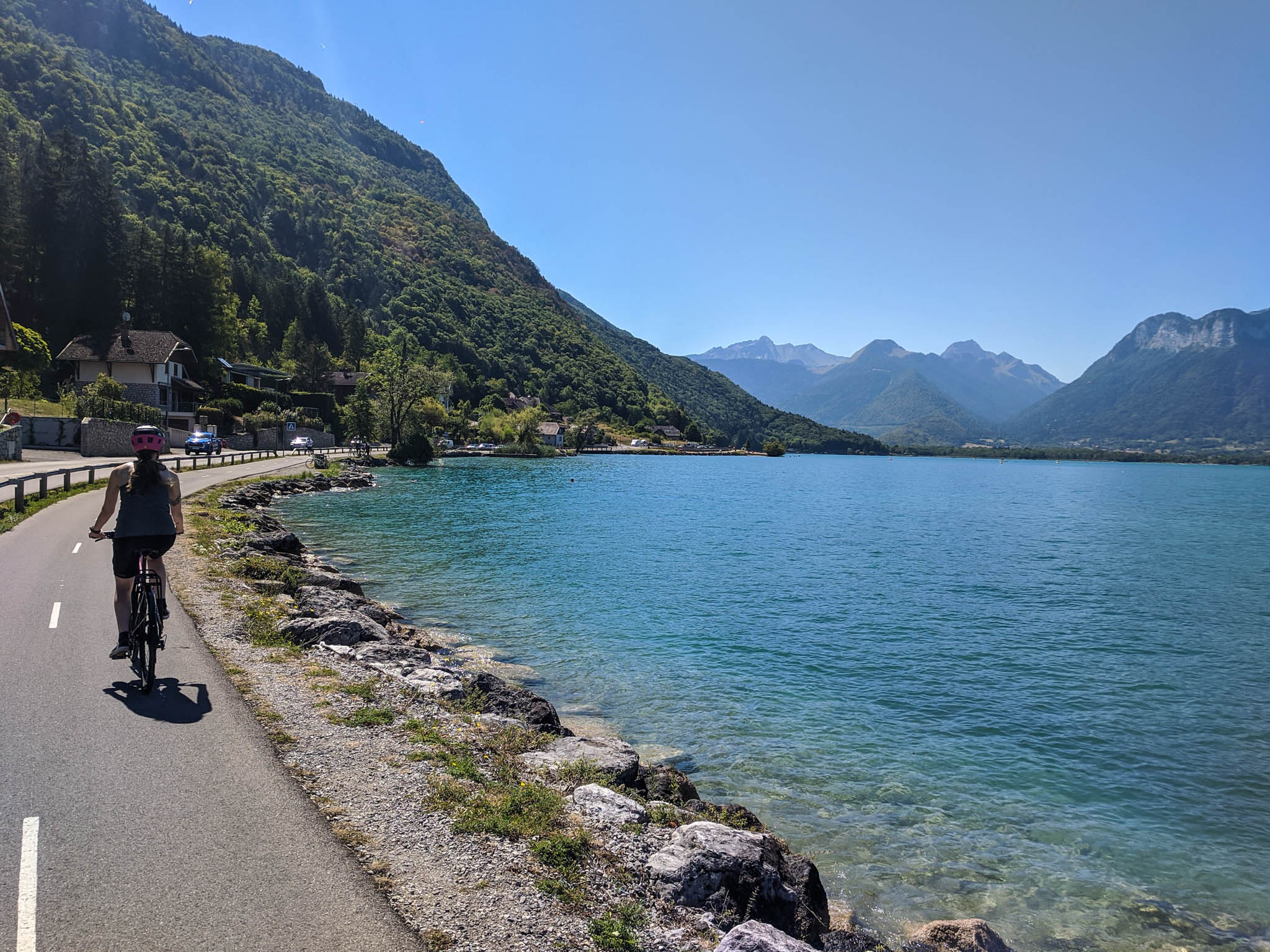 Cycling around Lake Annecy