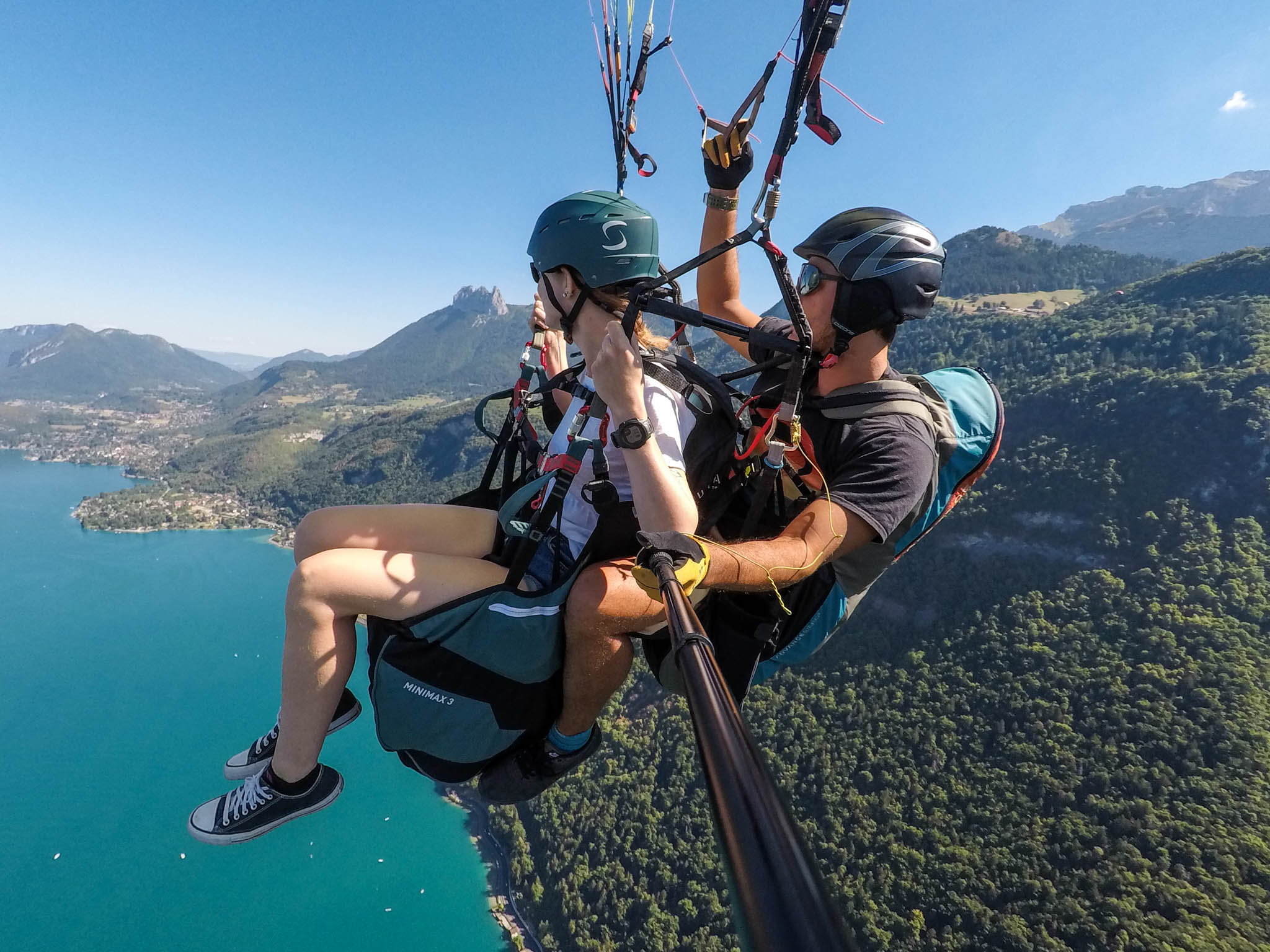 Paragliding above Lake Annecy