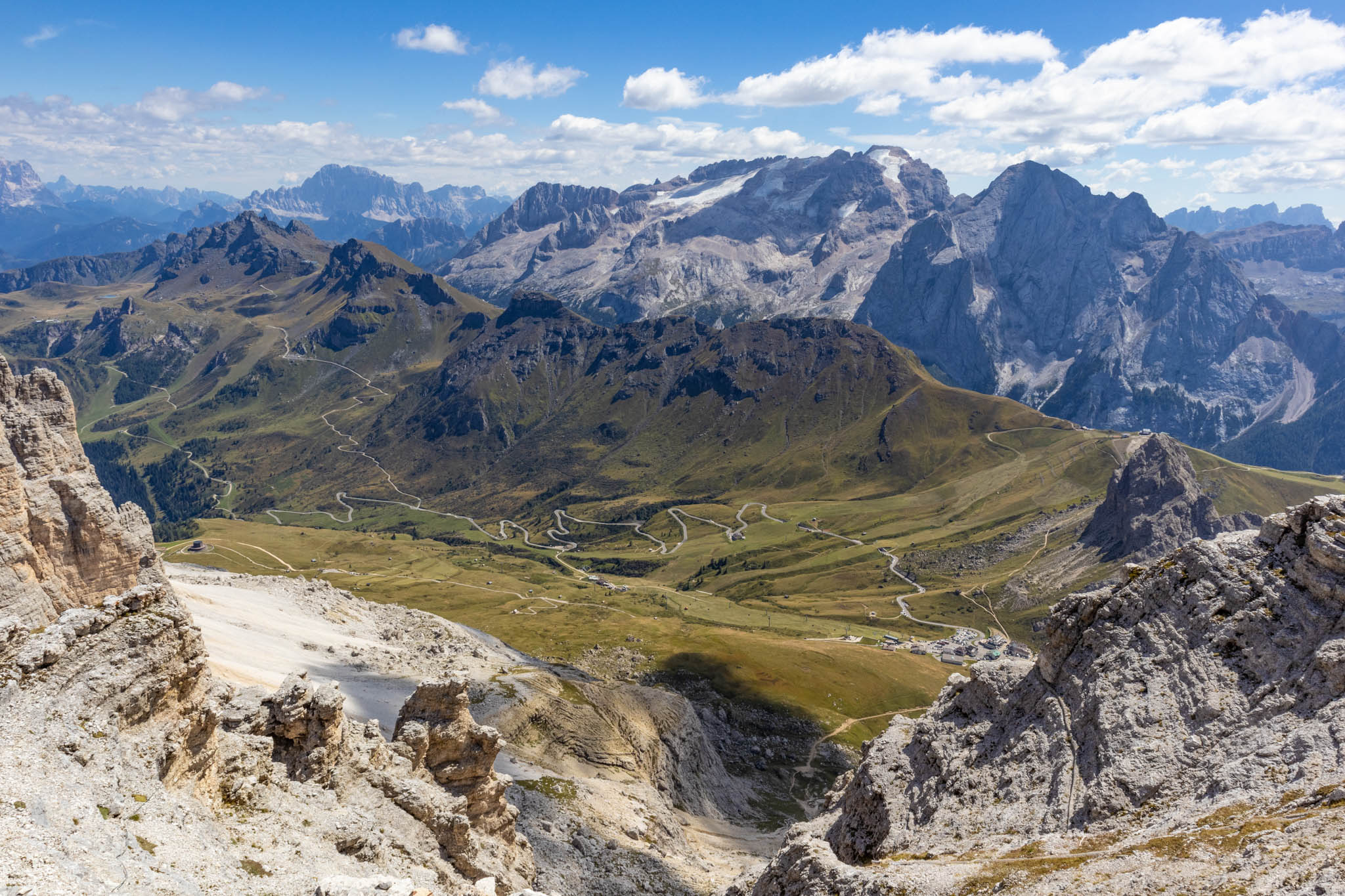 View from Piz Boè peak